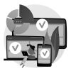 Log in into several devices vector concept metaphor Log in into several devices. Responsive app design. Wifi zone for gadgets. Online communication, social networking, web connection. Initialize sign up. Vector isolated concept metaphor illustration.